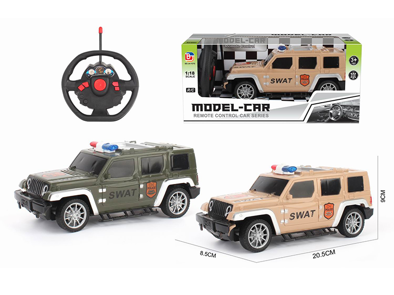 1:18 4Ch R/C Wrangler Army Police Car Steering Wheel