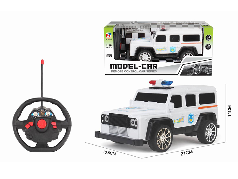 1:18 4Ch R/C Land Rover Police Car Steering Wheel