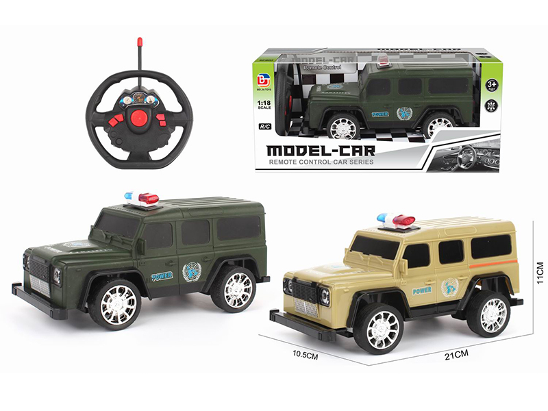 1:18 4Ch R/C Land Rover Army Police Vehicle Steering Wheel