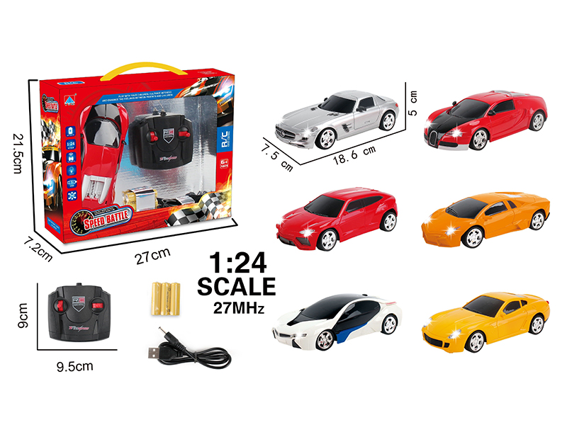 1:24 4-Channel Remote Control Car With LED Light,USB