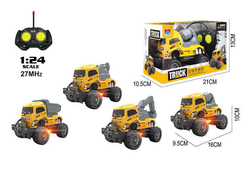 1:24 4-Channel Remote Control Off-Road Engineering Truck With Light