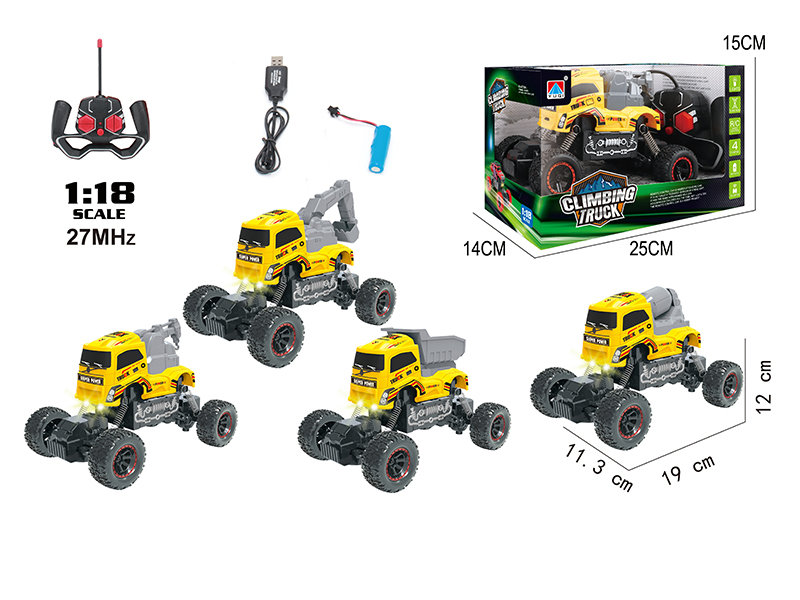 1:18 4-Channel Remote Control Off-Road Engineering Truck With Light