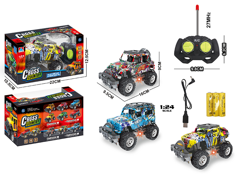 1:24 4-Channel Remote Control Graffiti Off-Road Vehicle With Light