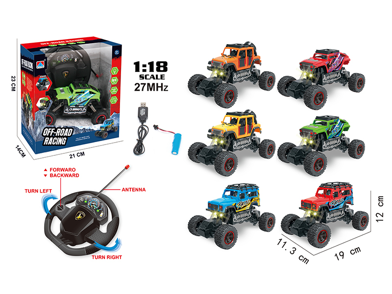 1:18 4-Channel Remote Control Climbing Car(LED Light,Suspended Control)