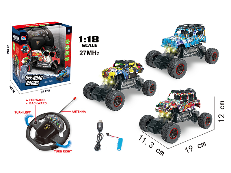 1:18 4-Channel Remote Control Graffiti Climbing Car(LED Light,Suspended Control)