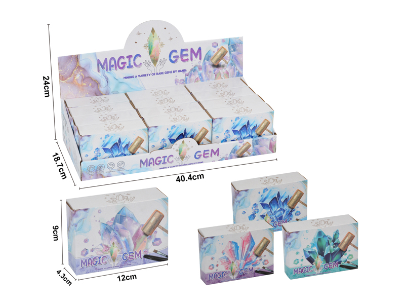 12PCS Archaeological Gemstone Toy Set