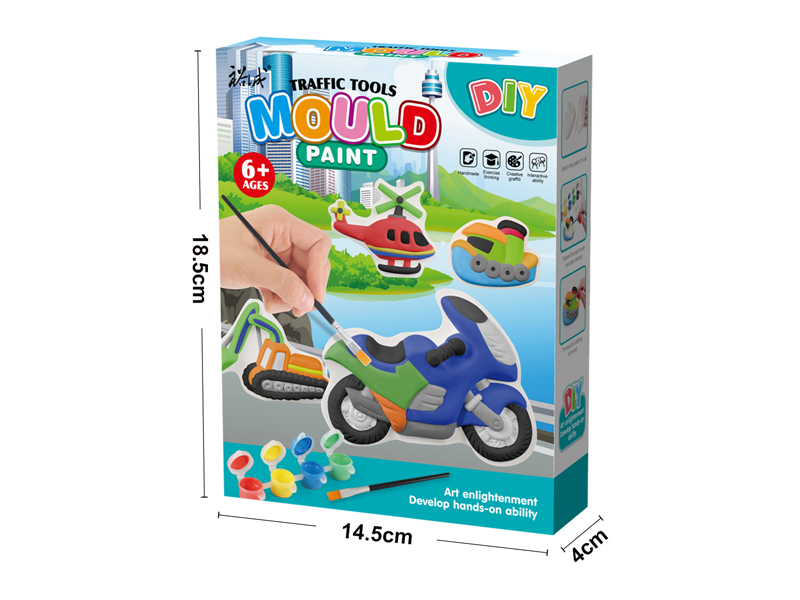DIY Gypsum Traffic Transportation Painting Toy