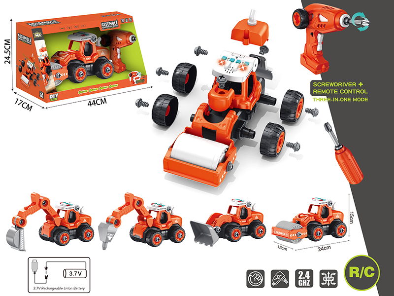 4-Channel Remote Control DIY Assembly Engineering Truck With Light And Music,Story