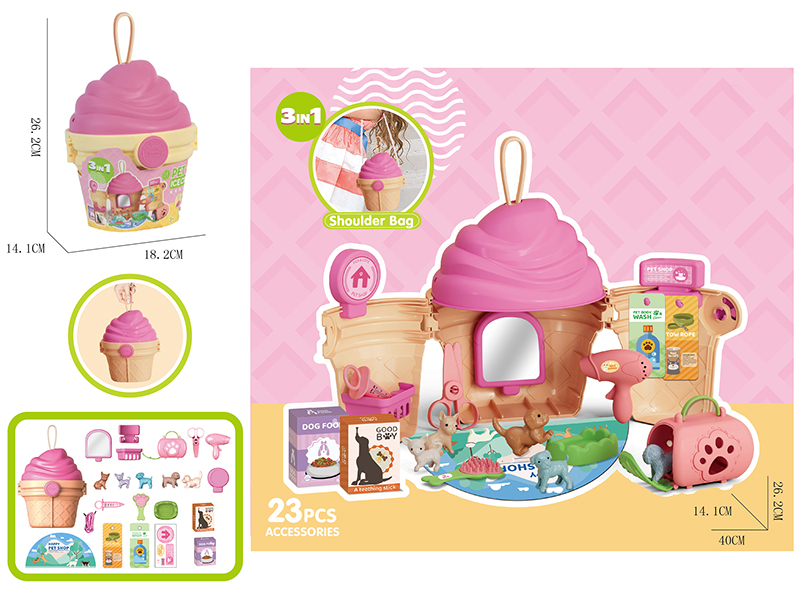 Pet Shop Theme Ice Cream Shoulder Bag 23pcs