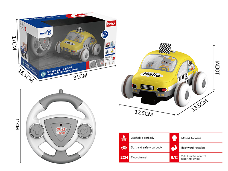 2.4G 2-Channel Remote Control Taxi Cloth Car