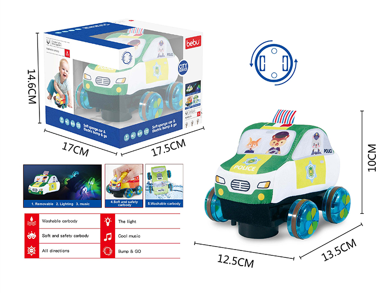 B/O Go And Bump Plush Police Car With Lights