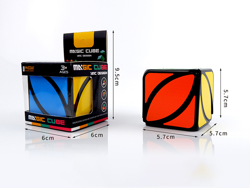 5.7CM Black Maple Leaf Rubik's Cube