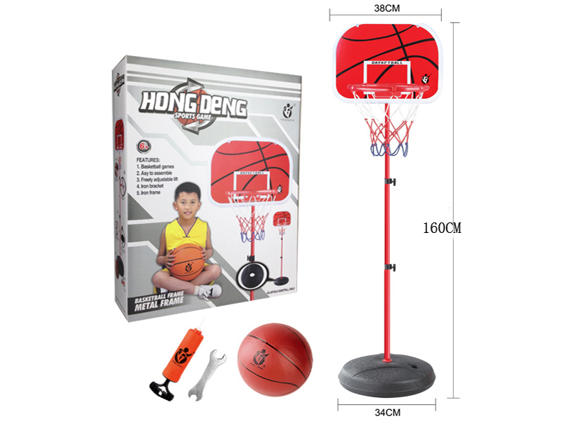 1.6m Adjustable Lift Basketball Stand(Iron Frame,Iron Pole)