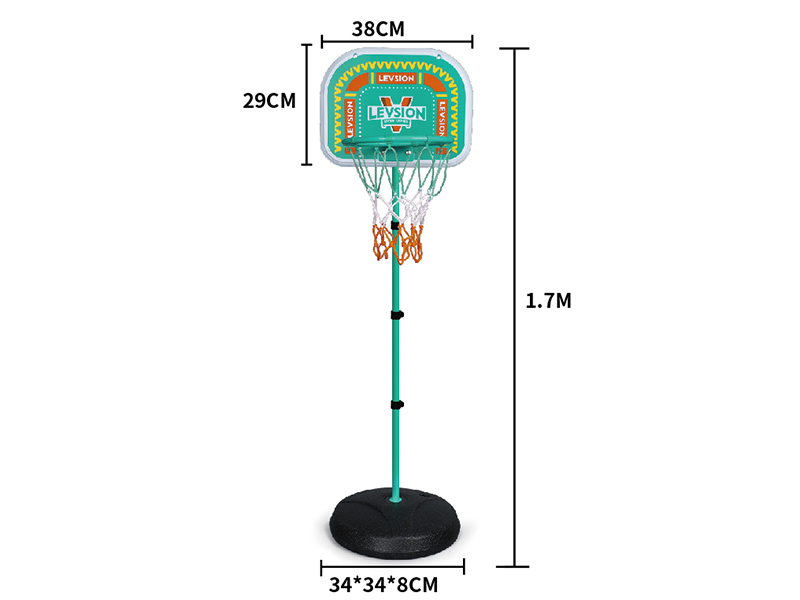 1.7m Adjustable Lift Basketball Stand(Iron Hoop,Iron Pole)