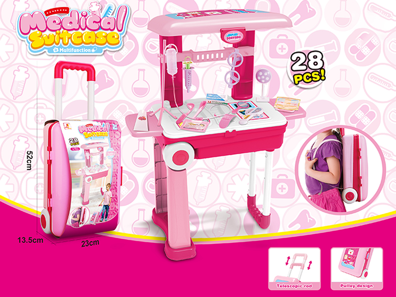 Doctor Backpack Trolley Suitcase 28Pcs