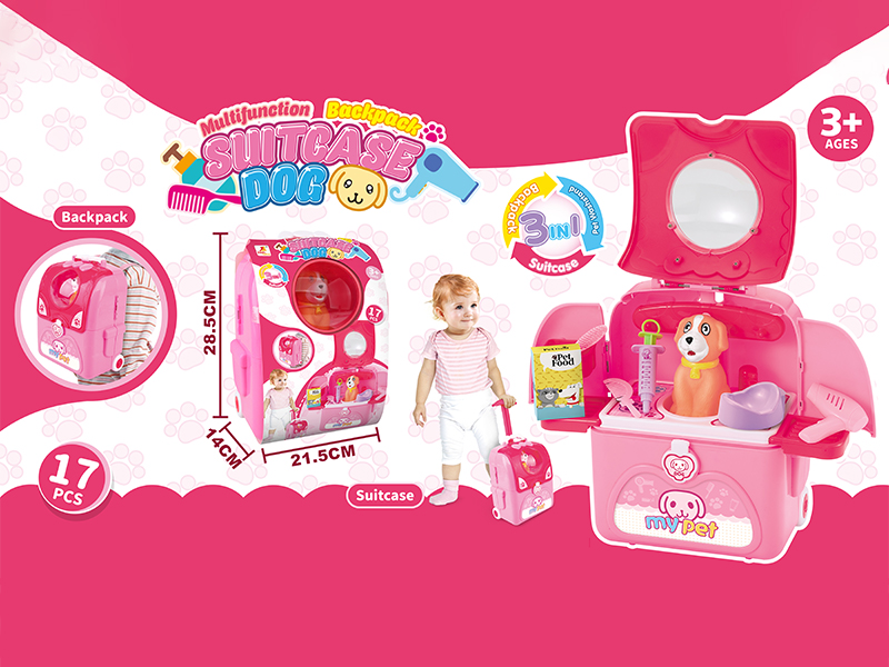 Multifunctional Backpack Pet Suitcase 17Pcs