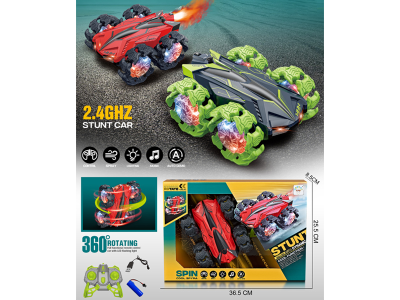 1:18 2.4G 10Ch R/C Explosive Wheel Double-Sided Stunt Vehicle