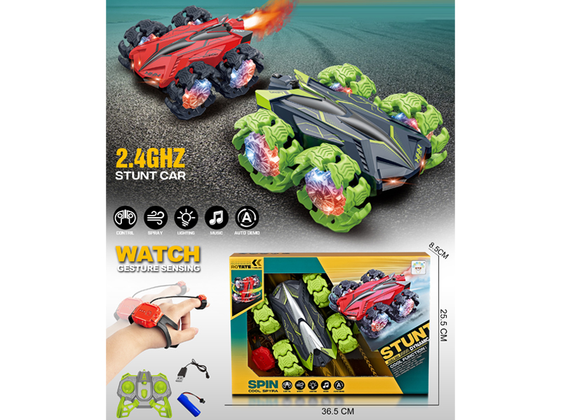 1:18 2.4G 10Ch R/C Explosive Wheel Double-Sided Stunt Vehicle