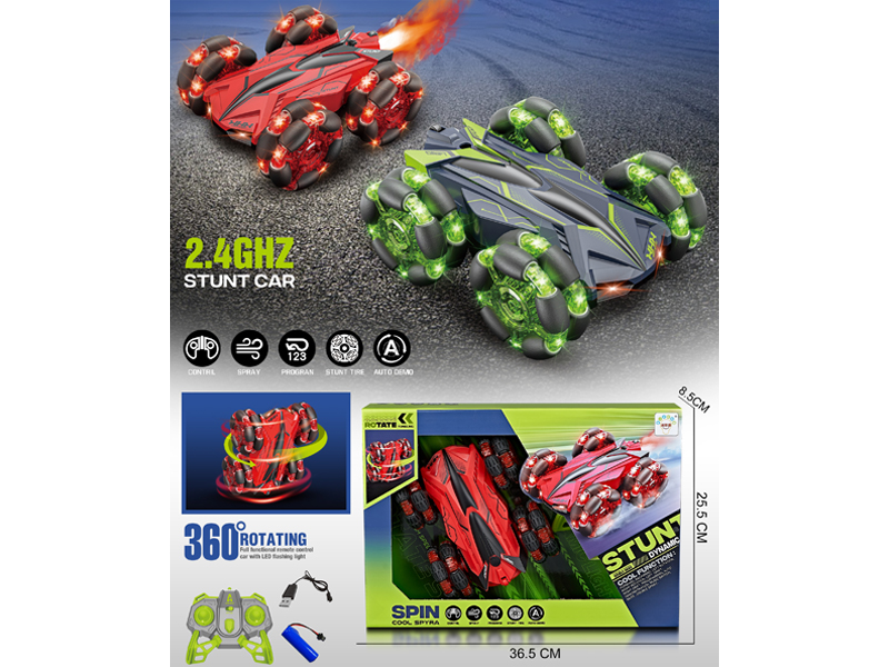 1:18 2.4G 10Ch R/C Drift Wheel Double-Sided Stunt Vehicle
