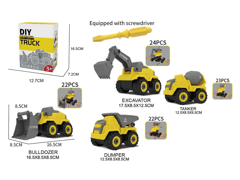 DIY Slide Engineering Vehicle(Blind Box)