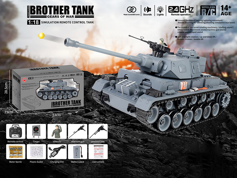 1:18 2.4G 20-Channel Remote Control Tank