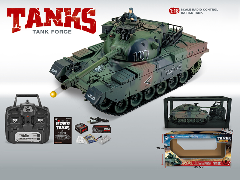1:18 2.4G 20-Channel Remote Control Tank