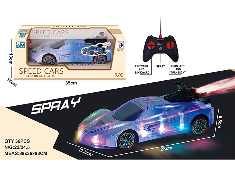 R/C 5Ch Gradual Change Spray Car With Light And Music