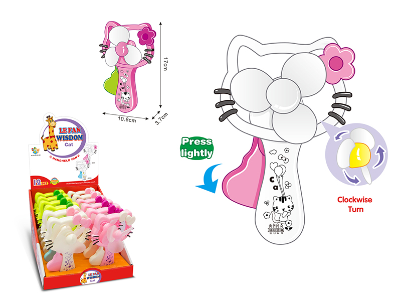 Cat Hand Pressure Fan 12pcs