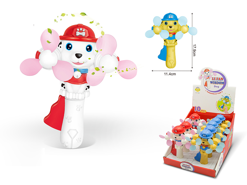 Cartoon Dog Hand Pressure Fan 10pcs