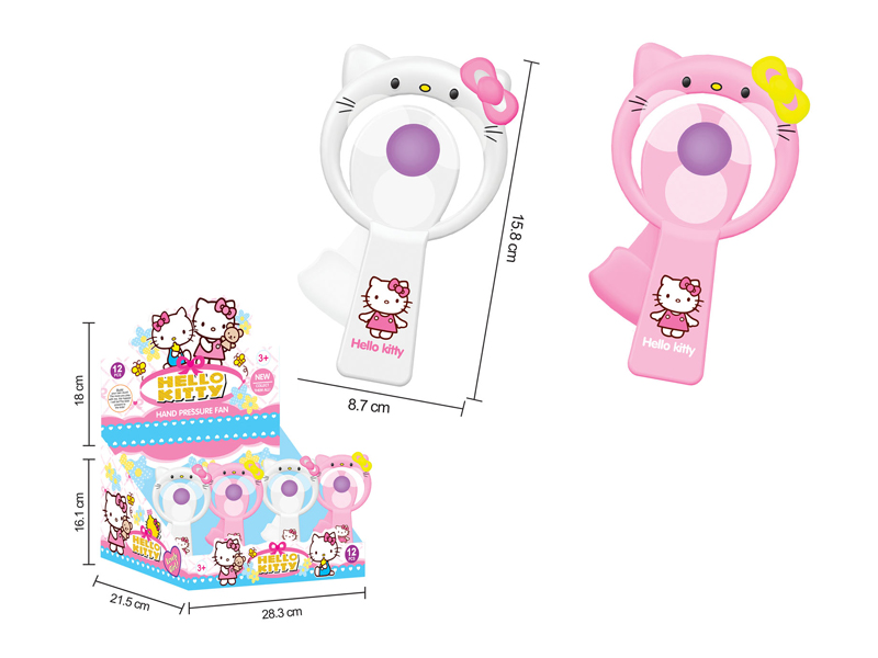 12Pcs Kt Cat Hand Pressure Fan