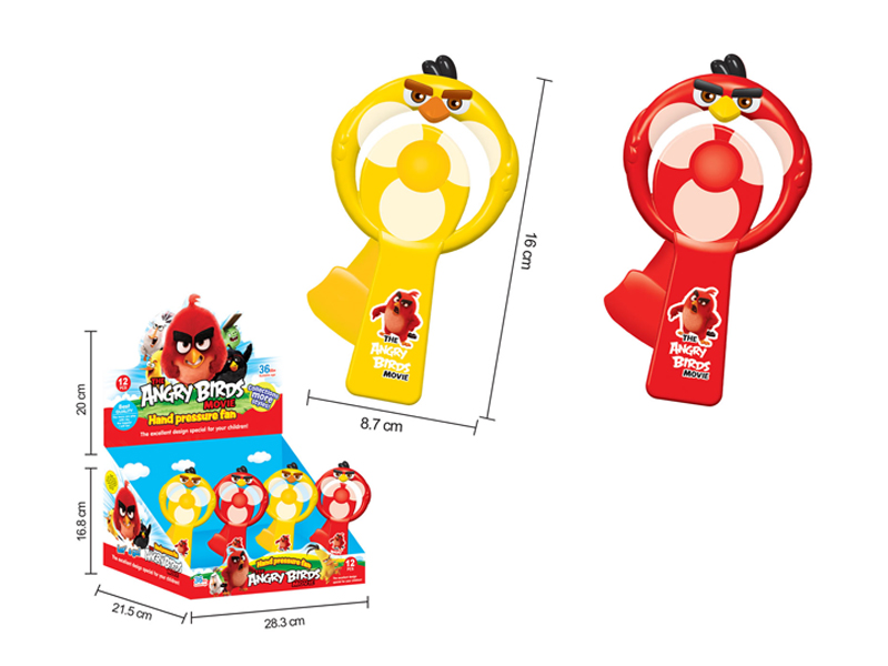 12Pcs Angry Birds Hand Press Fan