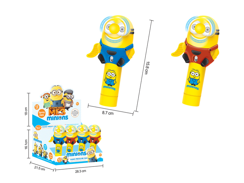 12Pcs Little Yellow Man Water Spray Hand Pressure Fan