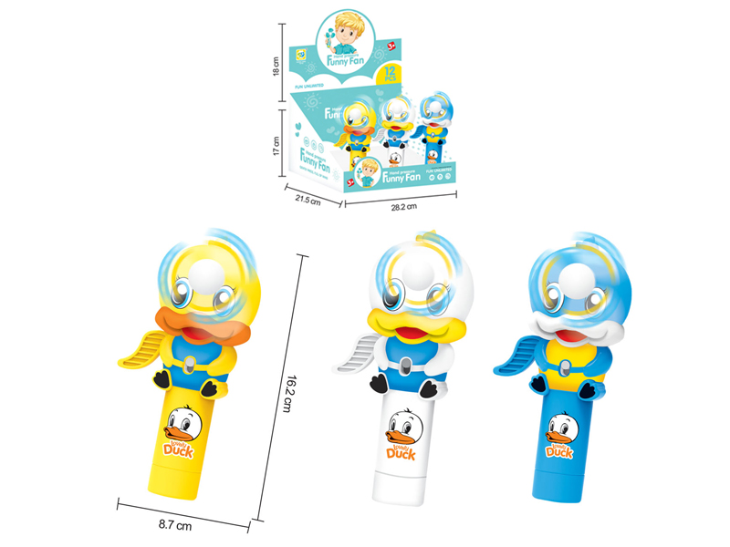 12Pcs Little Yellow Duck Hand Pressure Fan