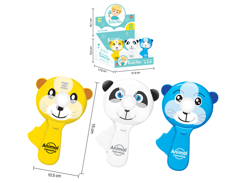 12Pcs Cute Animal Hand Pressure Fan