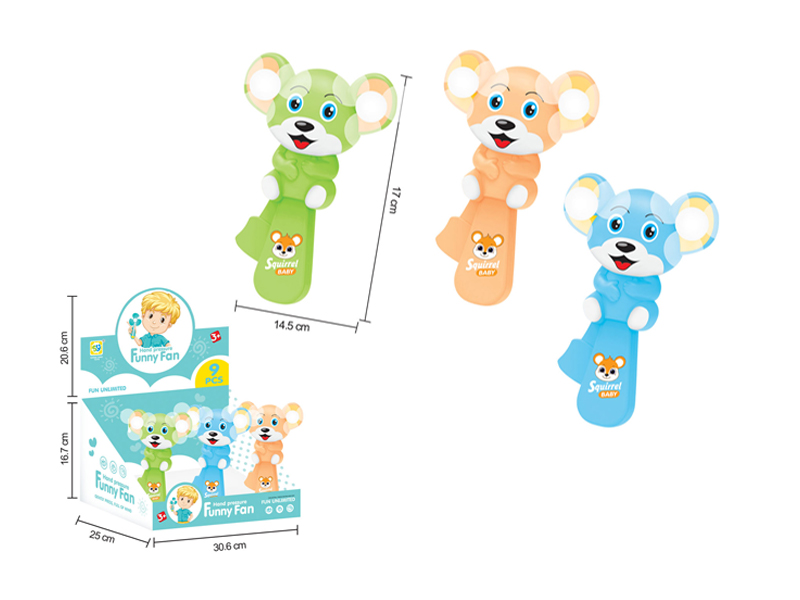 12Pcs Double Headed Squirrel Fan