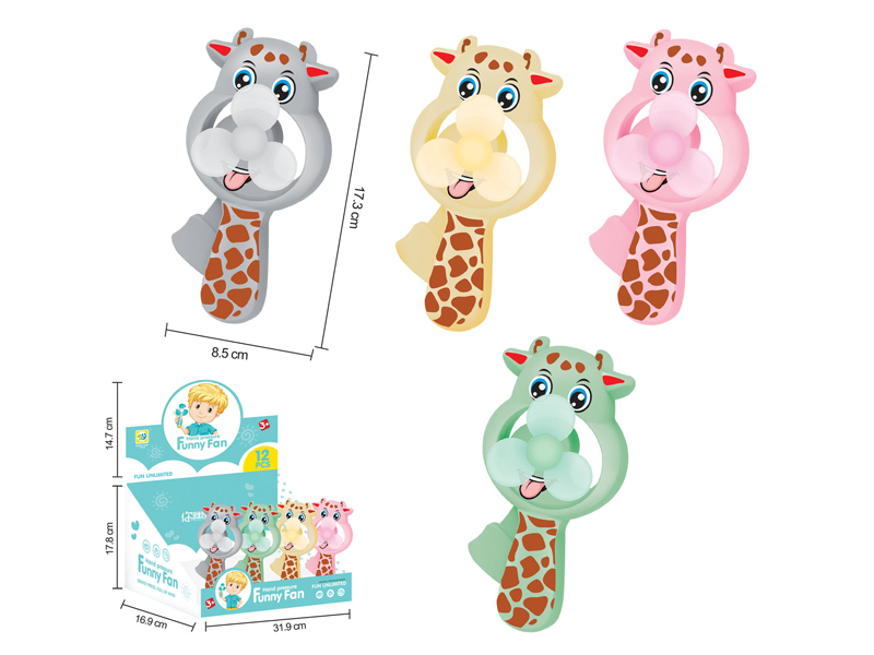 12Pcs Cartoon Deer Fan