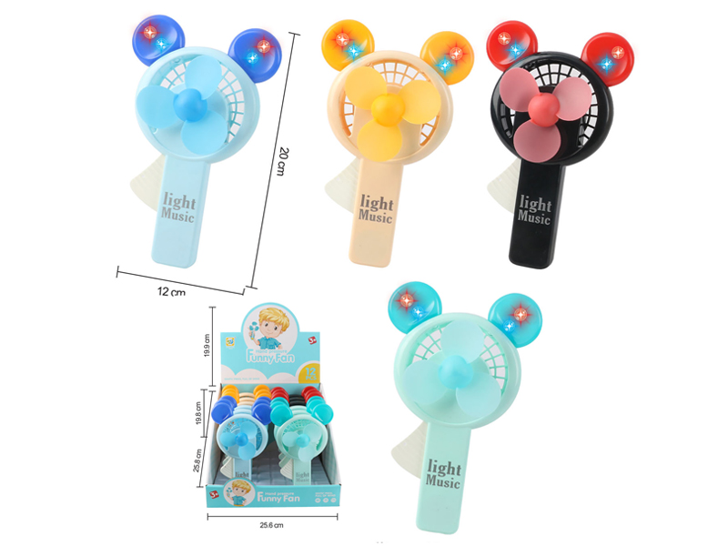 12Pcs Mickey Fan With Light Music