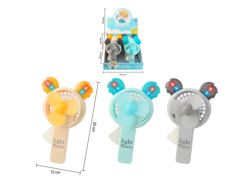 12Pcs Koala Fan With Light And Music