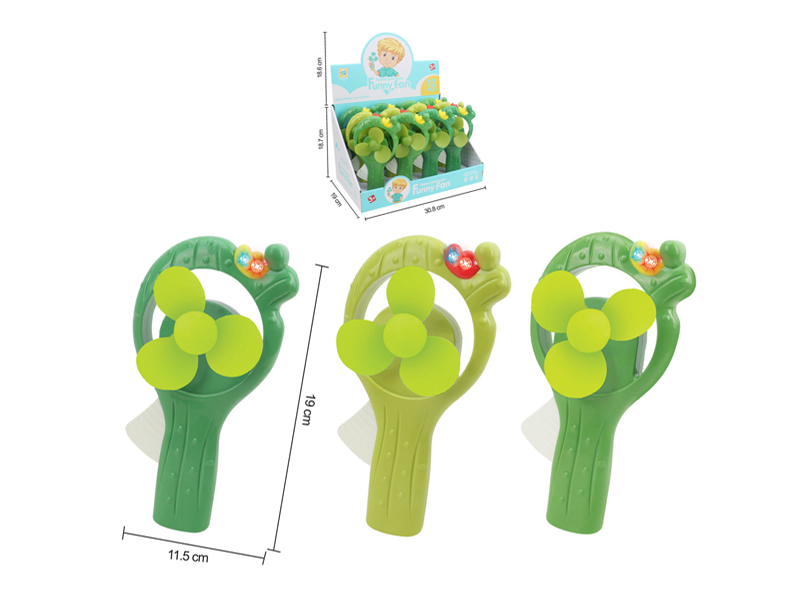 12Pcs Cactus Fan With Light And Music