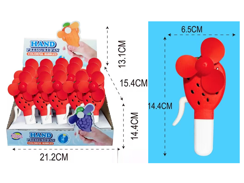 20PCS Strawberry Hand Pressure Fan Toy