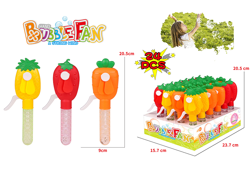 Fruit And Vegetable Shape Bubble Fan 24pcs