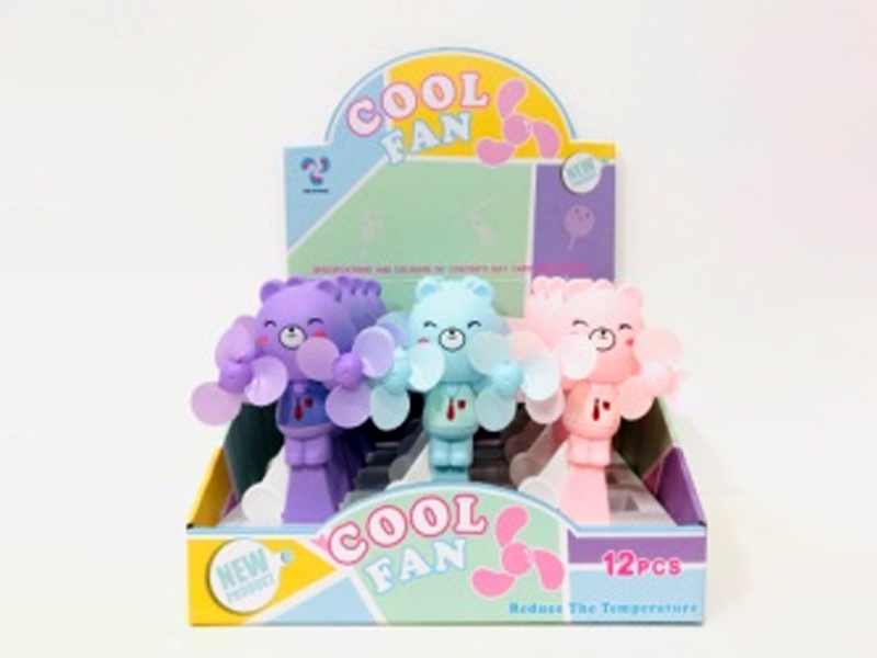 12PCS Cartoon Bear Fan