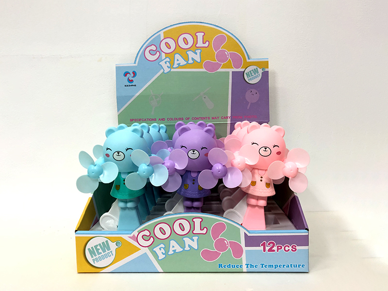 12PCS Cartoon Bear Fan
