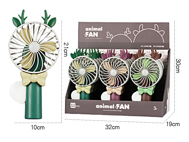Cartoon Deer Handheld Fan 12PCS