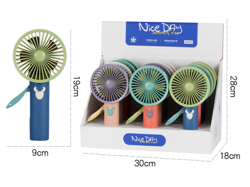 Cartoon Reindeer Handheld Fan 12PCS