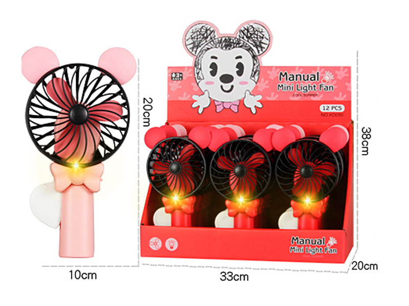 Mickey Hand Pressure Fan With Light 12pcs