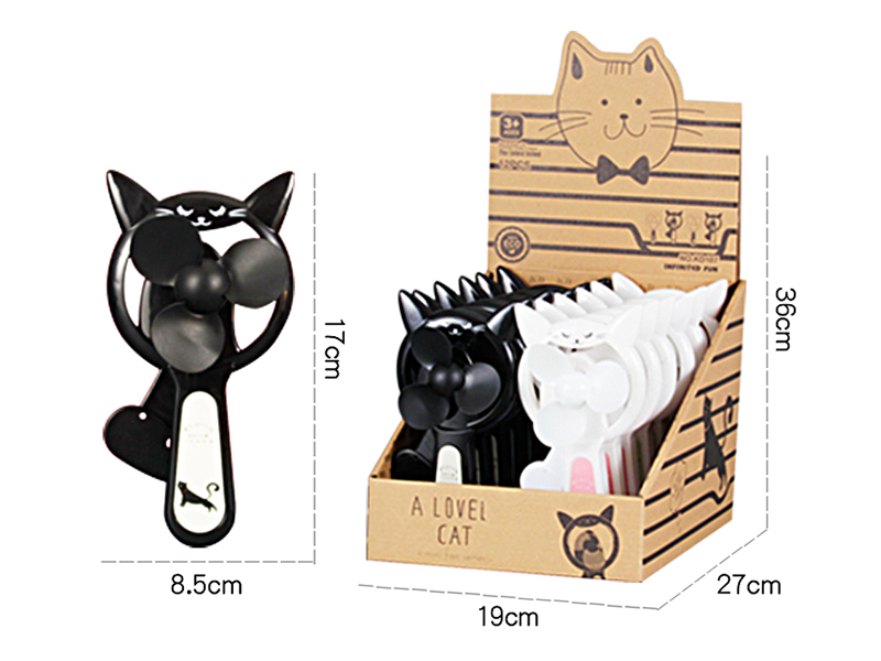 Cute Cat Hand Pressure Fan 12pcs