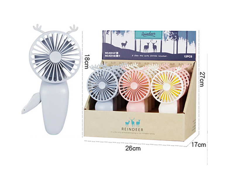 Reindeer Hand Pressure Fan 12pcs