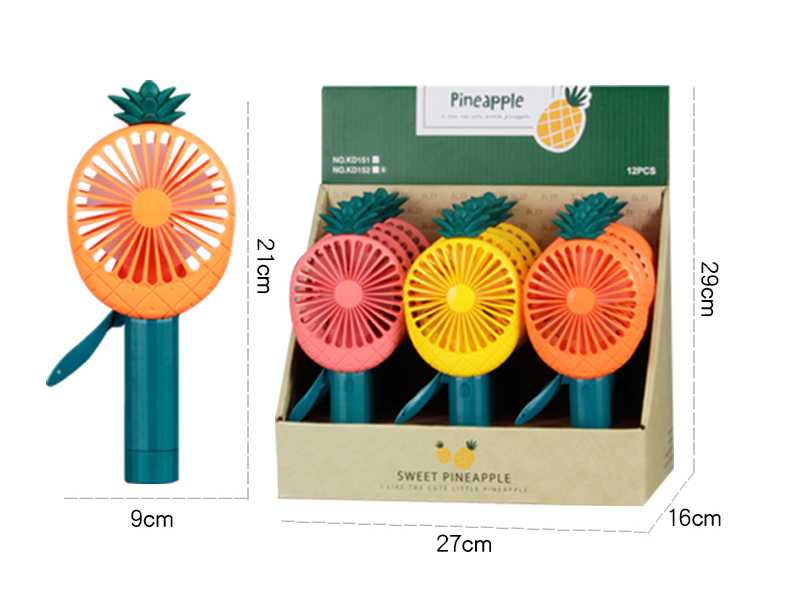 Pineapple Hand Pressure Fan 12pcs