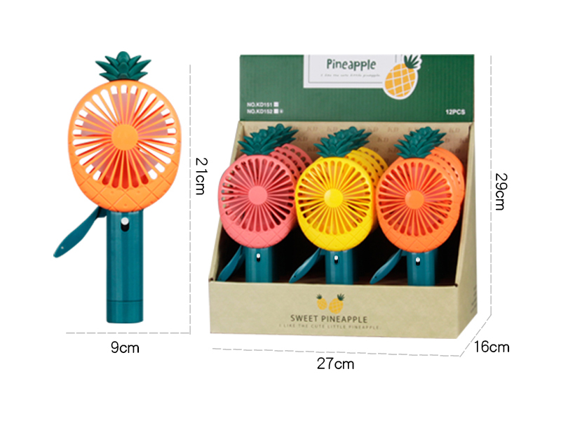 Pineapple Spray Hand Pressure Fan 12pcs